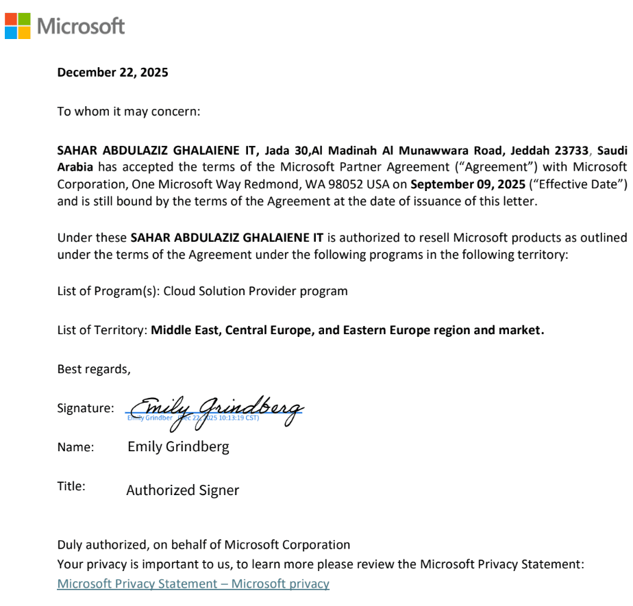 Microsoft Certificate